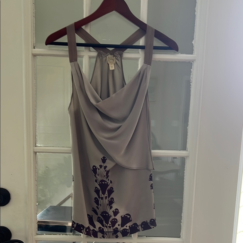 Elegant Gray and Purple Women's Top